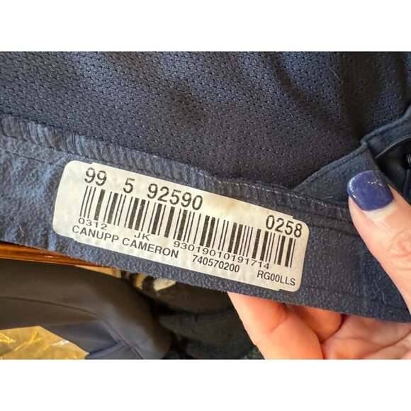 The North Face‎ Coat Men Large Navy Blue Full Zip Mock Neck Soft Shell Jacket - Picture 15 of 15